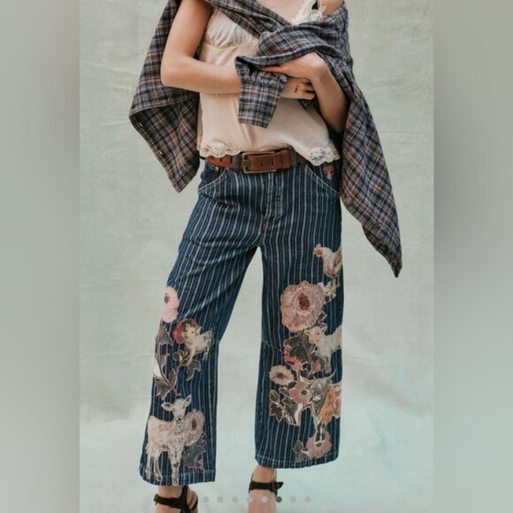 NWT We The Free Farm To Peach Jeans~ Barnyard Blue 🐥 🍑 - Picture 6 of 10